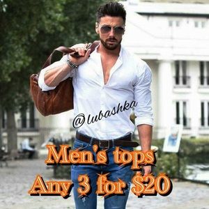 ❗️❗️❗️All men's tops are 3 for $20 ❗️❗️❗️